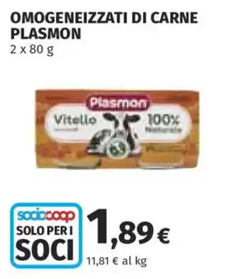 Ipercoop Omogeneizzati di carne Plasmon offerta