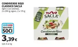 Ipercoop Condiverde Riso Classico Sacla' offerta