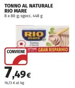 Ipercoop Tonno al naturale Rio Mare offerta