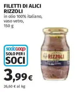 Ipercoop Filetti di alici Rizzoli offerta