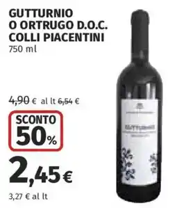 Ipercoop Gutturnio o Ortrugo D.O.C. Colli Piacentini offerta