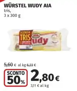 Ipercoop WÜRSTEL WUDY AIA tris offerta