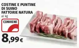 Ipercoop Costine e puntine di suino Fattorie Natura offerta