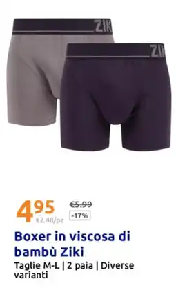Action Boxer in viscosa di bambù Ziki offerta