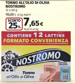Ipercoop Tonno all'olio di oliva NOSTROMO offerta