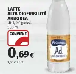 Ipercoop Latte alta digeribilità Arborea offerta