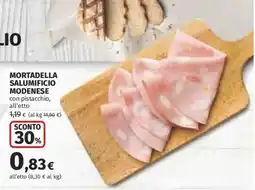 Ipercoop Mortadella Salumificio Modenese con pistacchio offerta