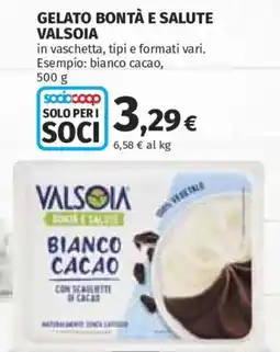 Ipercoop Gelato Bontà e Salute Valsòia Bianco Cacao offerta