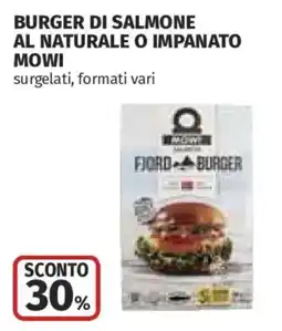 Ipercoop Burger di salmone al naturale o impanato MOWI offerta