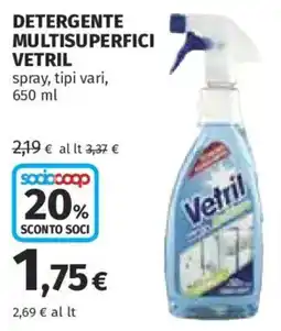 Ipercoop Detergente multisuperfici Vetril offerta