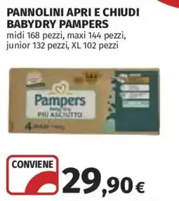 Ipercoop Pannolini apri e chiudi babydry Pampers offerta