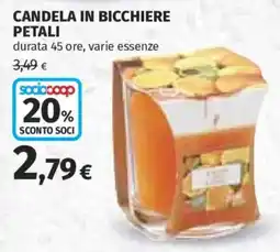 Ipercoop Candela in bicchiere petali offerta