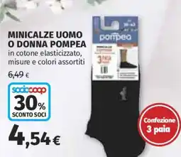Ipercoop MINICALZE UOMO O DONNA POMPEA offerta