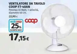Ipercoop VENTILATORE DA TAVOLO COOP FT-40AN offerta