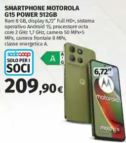 Ipercoop SMARTPHONE MOTOROLA G15 POWER 512GB offerta