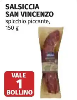Ipercoop Salsiccia San Vincenzo offerta