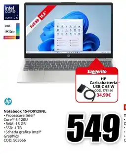 MediaWorld hp Notebook 15-FD0129NL offerta