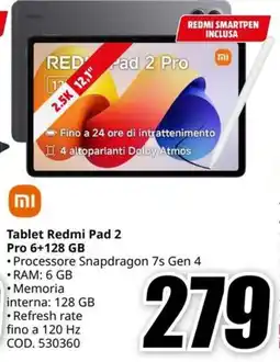 MediaWorld Tablet Redmi Pad 2 Pro 6+128 GB offerta