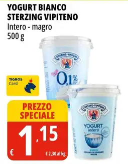 Tigros YOGURT BIANCO STERZING VIPITENO offerta