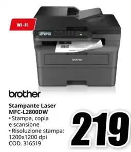 MediaWorld brother Stampante Laser MFC-L2800DW offerta