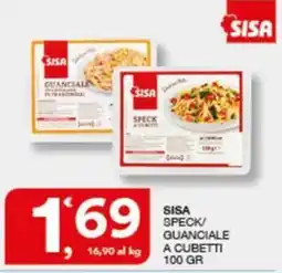 Quick Sisa SISA SPECK/ GUANCIALE A CUBETTI offerta