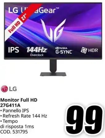 MediaWorld LG Monitor Full HD 27G411A offerta