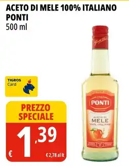 Tigros Aceto di mele 100% italiano Ponti offerta