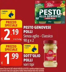 Tigros PESTO GENOVESE POLLl Senza aglio - Classico offerta