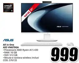 MediaWorld ASUS All in One AIO VM670GA offerta