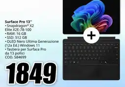 MediaWorld Surface Pro 13" offerta