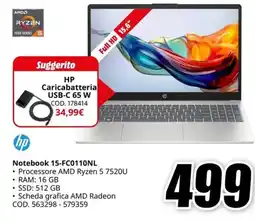 MediaWorld HP Notebook 15-FC0110NL offerta
