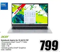 MediaWorld Acer Notebook Aspire Go 15 AG15-72P offerta
