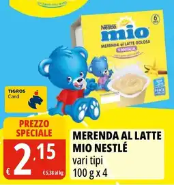Tigros MERENDA AL LATTE MIO NESTLÉ offerta