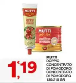 Quick Sisa MUTTI DOPPIO CONCENTRATO DI POMODORO offerta