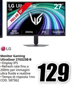 MediaWorld LG Monitor Gaming UltraGear 27G523B-B offerta