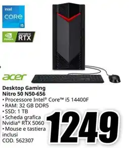MediaWorld Acer Desktop Gaming Nitro 50 N50-656 offerta