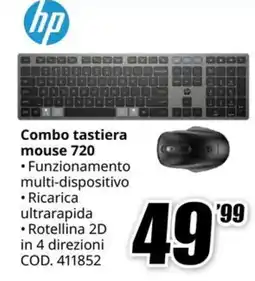 MediaWorld hp Combo tastiera mouse 720 offerta