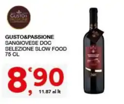 Quick Sisa GUSTO&PASSIONE SANGIOVESE DOC SELEZIONE SLOW FOOD offerta