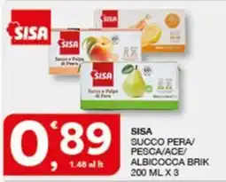 Quick Sisa SISA SUCCO PERA/ PESCA/ACE/ ALBICOCCA BRIK offerta