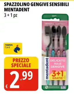 Tigros Spazzolino gengive sensibili Mentadent offerta