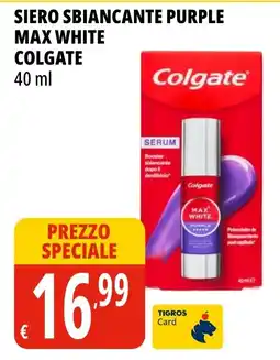 Tigros Siero sbiancante purple max white colgate offerta