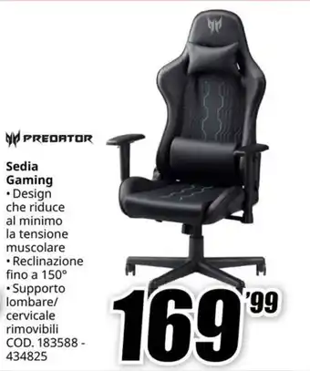 MediaWorld Predator Sedia Gaming offerta
