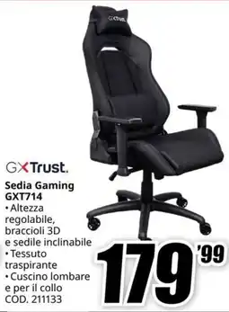 MediaWorld GXTrust. Sedia Gaming GXT714 offerta