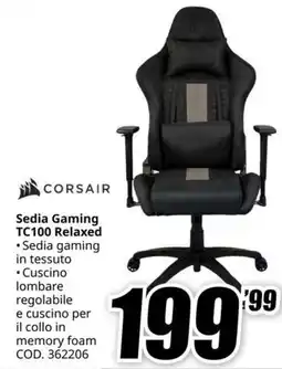 MediaWorld Corsair Sedia Gaming TC100 Relaxed offerta