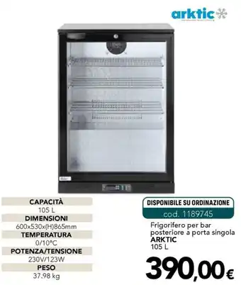 Altasfera Frigorifero per bar posteriore a porta singola ARKTIC offerta