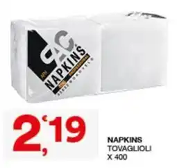 Quick Sisa NAPKINS TOVAGLIOLI offerta