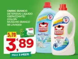 Quick Sisa Omino Bianco Detersivo Liquido Igienizzante/Color/Muschio Bianco offerta