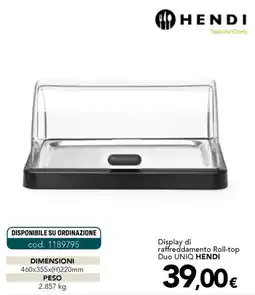 Altasfera Display di raffreddamento Roll-top Duo UNIQ HENDI offerta