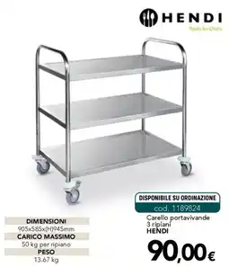 Altasfera Carello portavivande 3 ripiani HENDI offerta