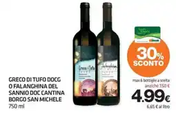 Superconti Greco di tufo docg o falanghina del sannio doc cantina borgo San Michele offerta